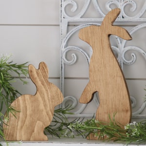 Stained Wooden Rabbit, Spring Decor, Wood Bunny, Wooden Easter Bunny, Easter Bunny Decor, Farmhouse Decor, Wooden Rabbit Decor, Easter Bunny