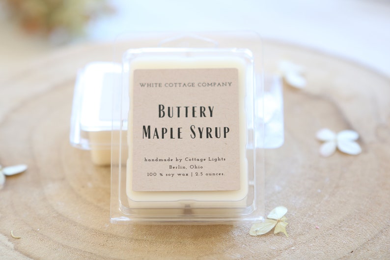 Hand Poured Soy Melts, Farmhouse Wax Melt, Mother's Day Gift, Gift For Her, White Candle, Scented Wax Melt, Women's Gift, Gift For Mom Buttery Maple Syrup