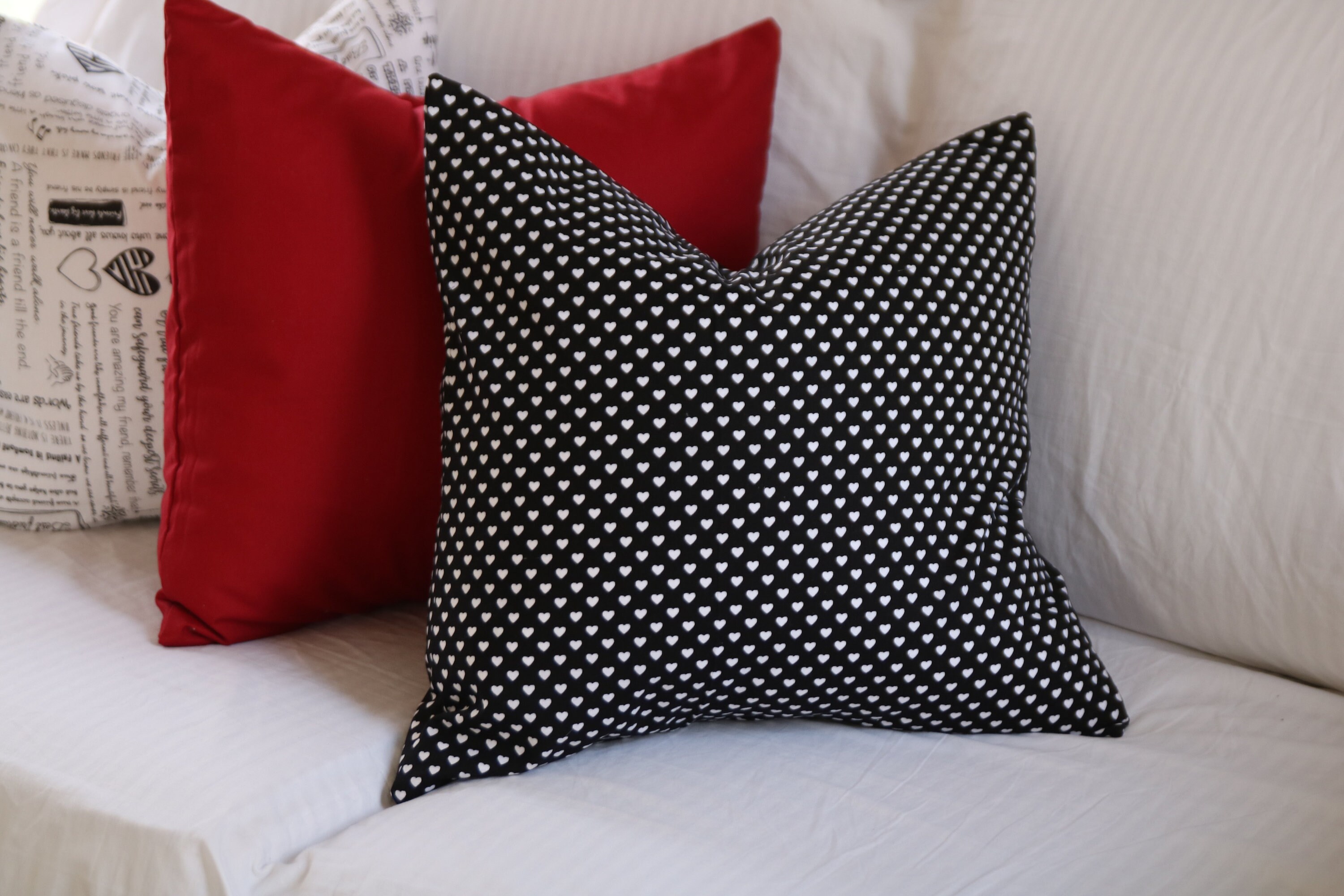 Black and White Heart Pillow Cover Heart Pillow Cover Etsy
