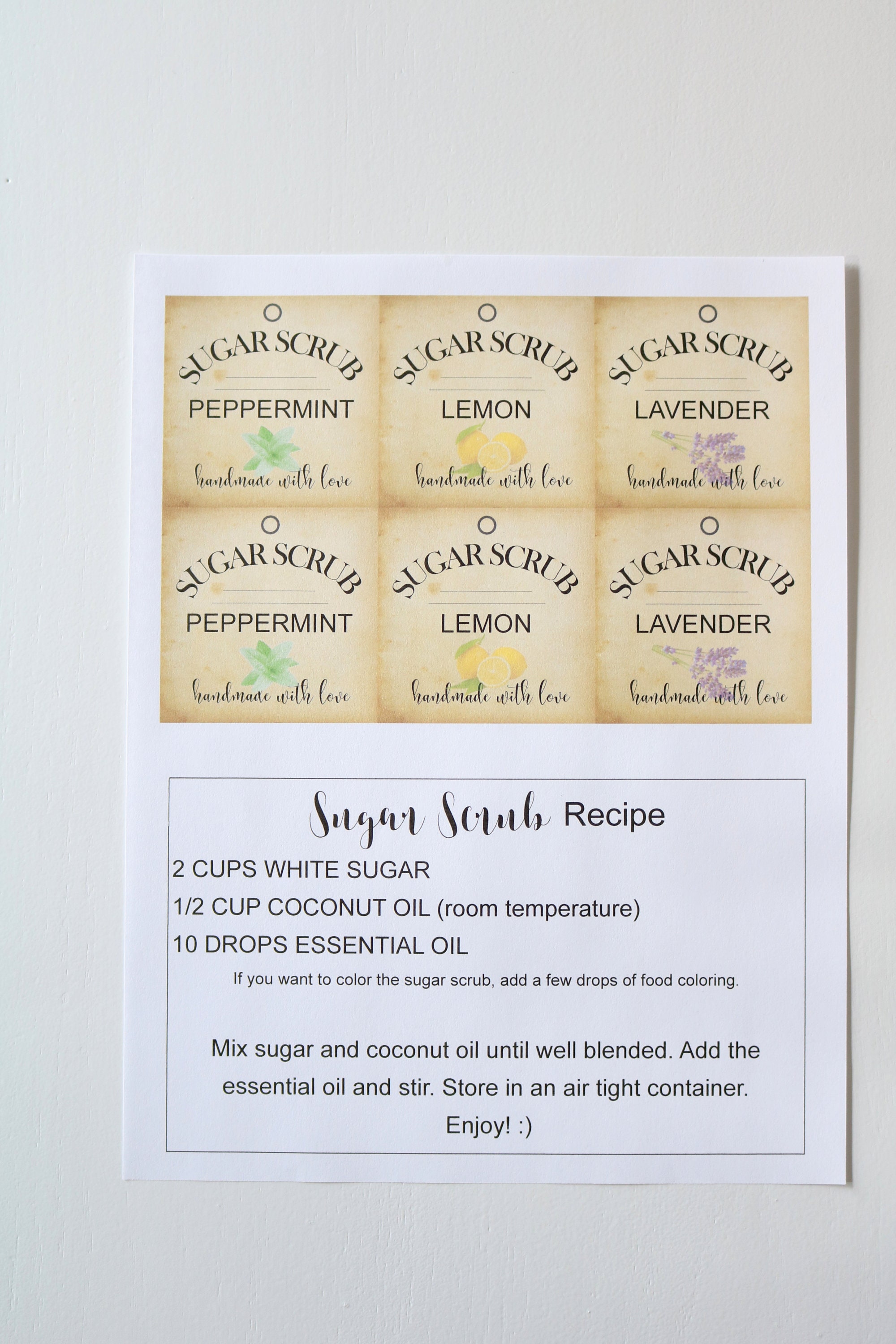 Homemade Sugar Scrub Tagssugar Scrub Labelpeppermint Sugar - Etsy