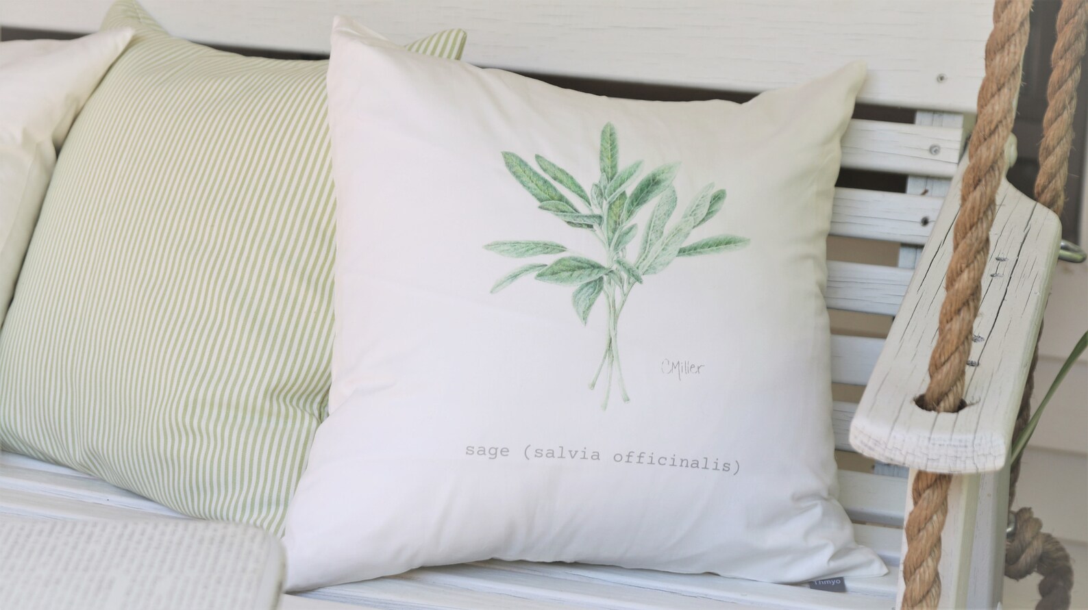 Sage Pillow Cover 18x 18 Pillow Cover Herb Etsy