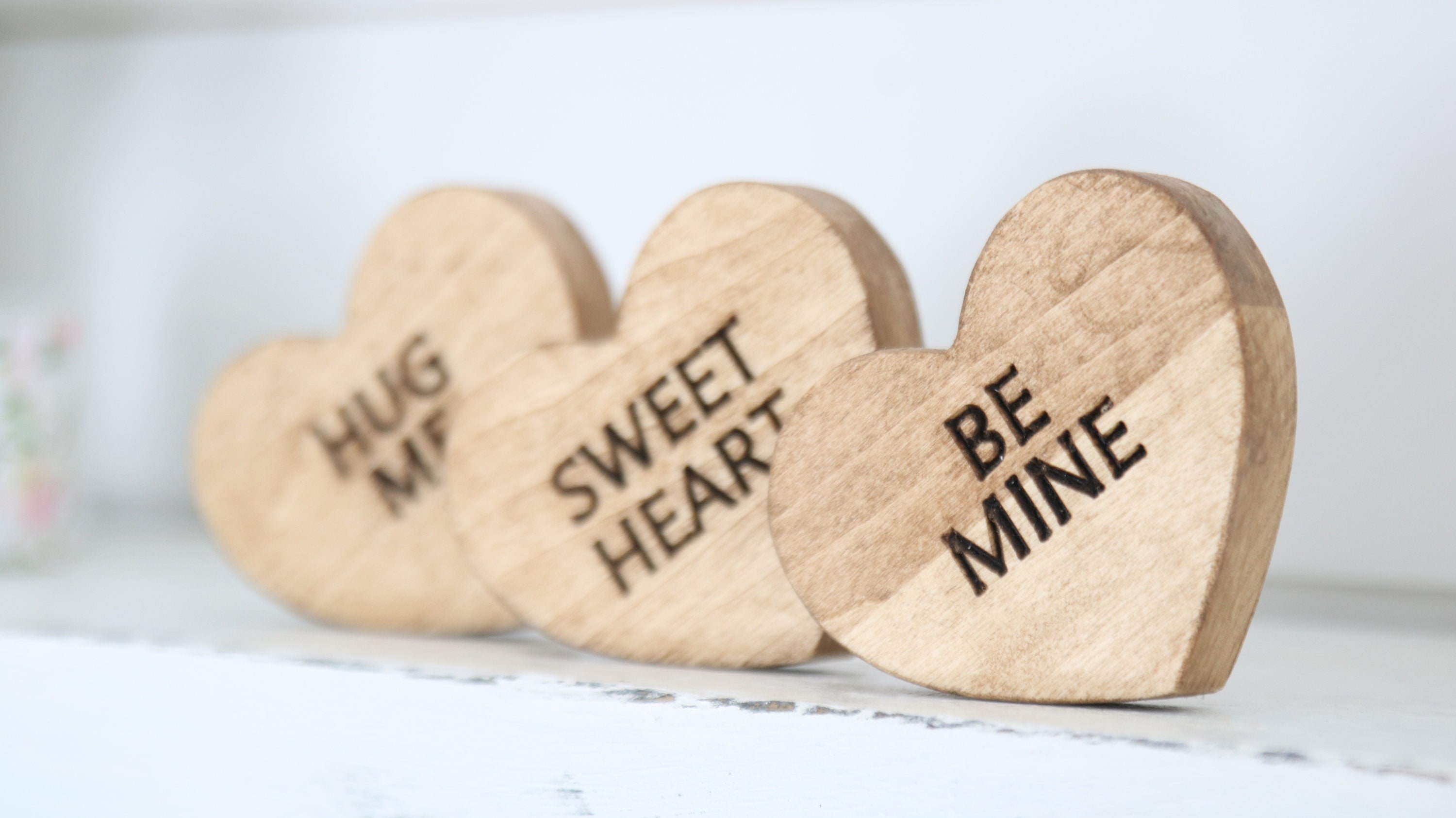 Chenille Hearts on Wooden Stand / Valentine Fabric Hearts / Valentine  Mantel Decor / Rustic Valentine's / Farmhouse Valentine's Decor / 