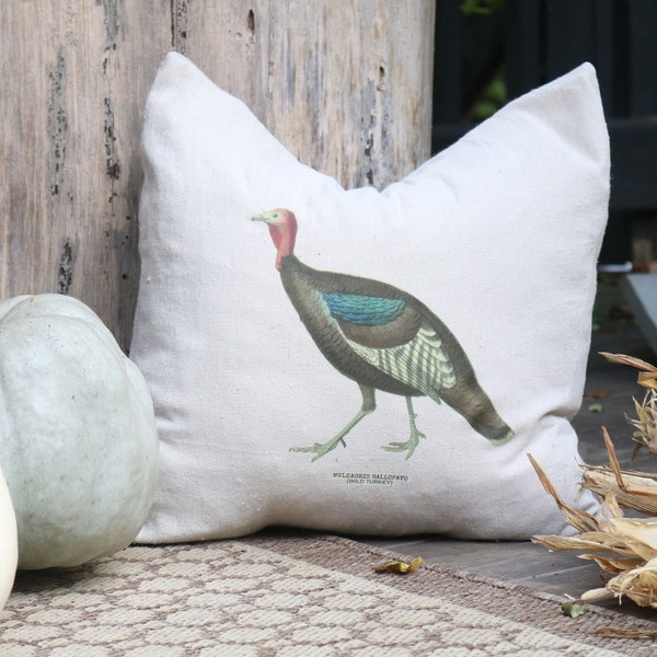 Turkey Pillow Cover, Thanksgiving Pillow Cover, Pillow Cover, Farmhouse Pillow Cover, Fall Pillow Cover, Turkey Pillow, Thanksgiving Decor
