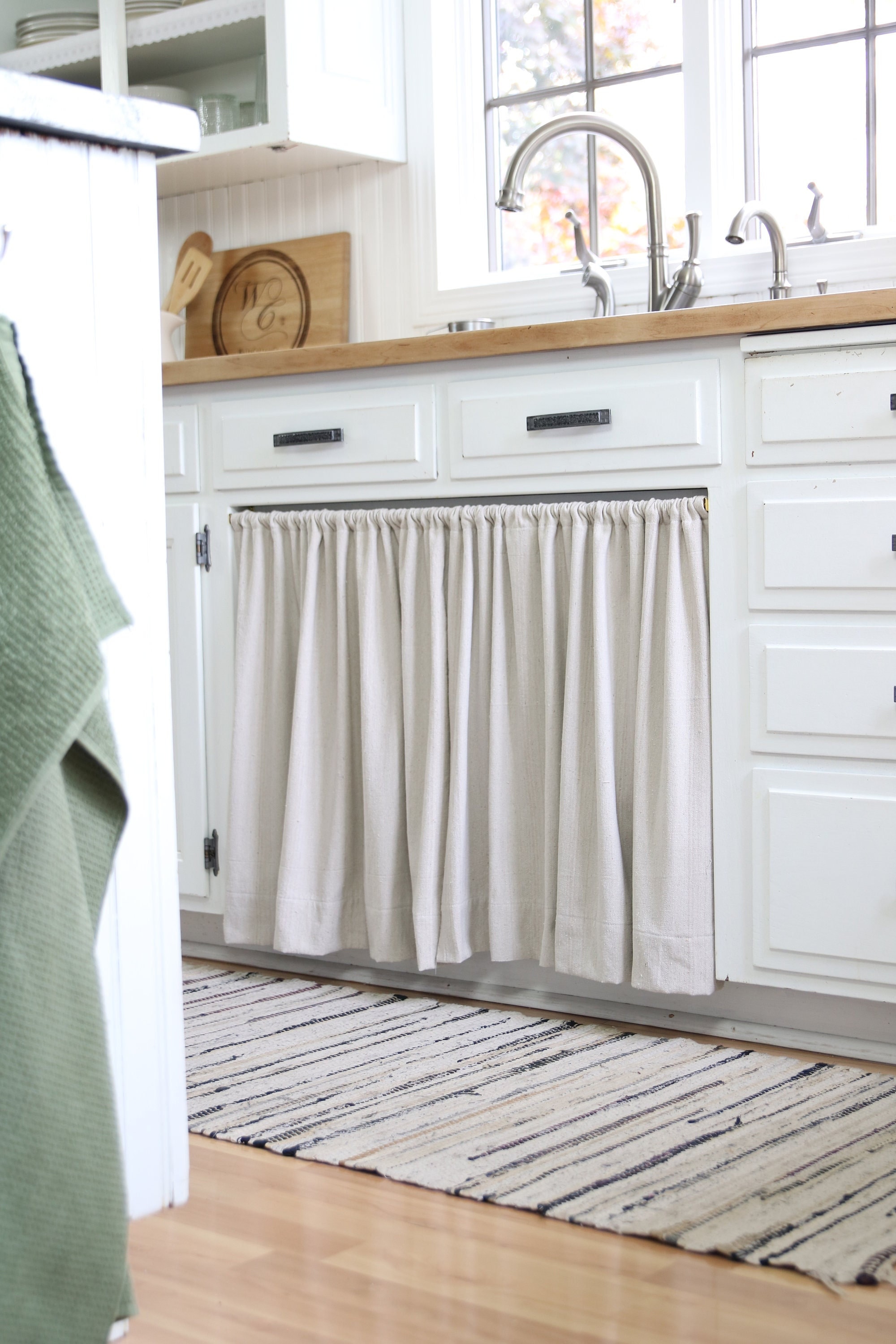 Kitchen cabinet curtains deals