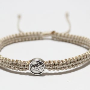 Santa Therese La Pequeña Flor Una Pulsera de Medalla de Tono de Plata en el Cordón, Santa Therese Pequeña Pulsera de Flores, Santa Therese de Lisieux, Therese