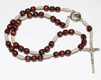 St. Anthony’s Chaplet Rosary Wood Beads On Cord, Saint Anthony Chaplet, Saint Anthony Rosary