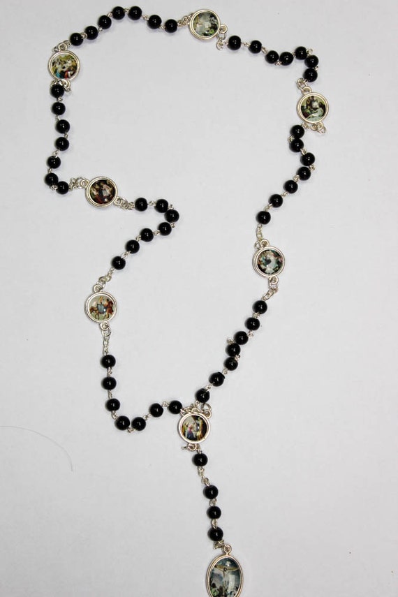 Servite chapelet Notre Dame des sept douleurs noir perles Etsy