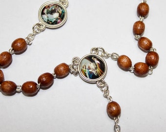 Servite Rosary Our Lady Of The Seven Sorrows Brown Wood Beads, Mater Dolorosa, Chaplet of Seven Sorrows, Servite Rosary, Our Lady Dolorosa