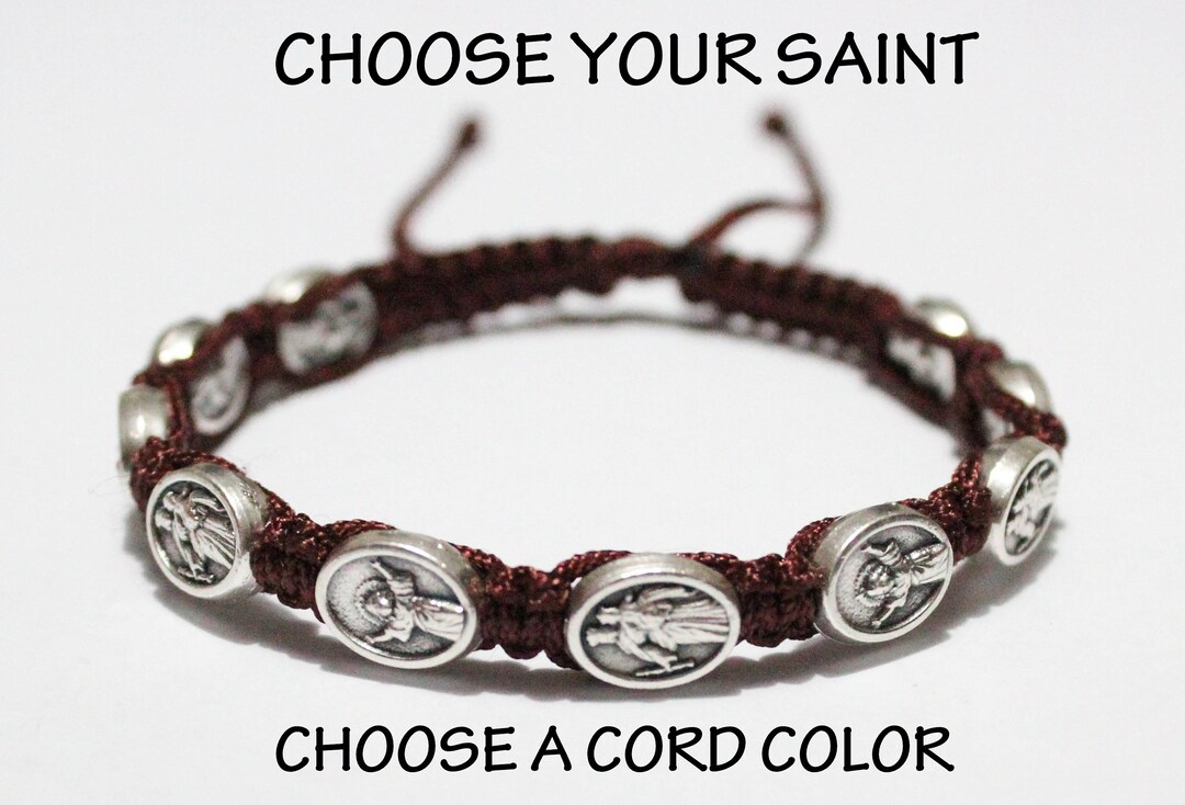 Choose Your Saint Bracelet and Cord Color, Catholic Bracelet, All