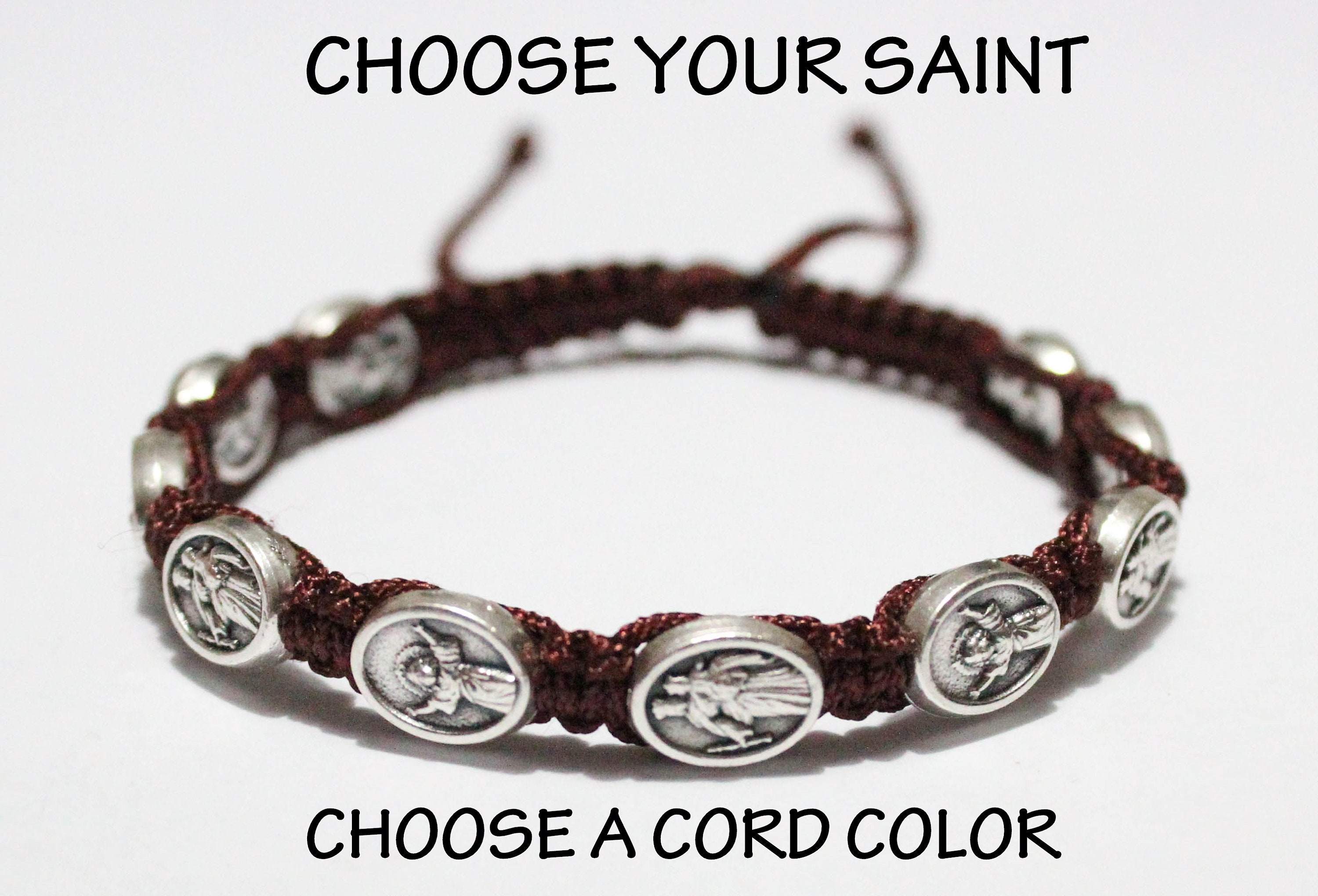 Choose Your Saint Bracelet and Cord catholic bracelet all Etsy