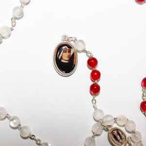 Divine Mercy Rosary Chaplet of Divine Mercy, White and Red Beads, Divine Mercy, Jesus Divine Mercy, Chaplet of Divine Mercy, Jesus Christ image 2