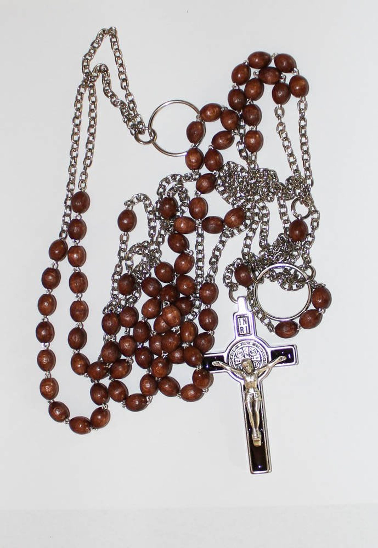 Franciscan Crown Rosary 7 Decade Wood Beads on Chain the 7 Etsy Canada