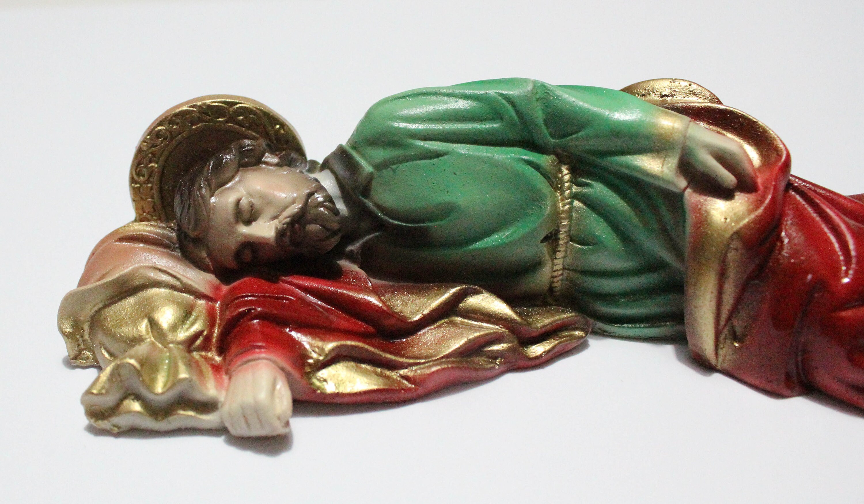 Statue Sleeping Saint Joseph Statue Made of Stone Duste 7.3 Etsy