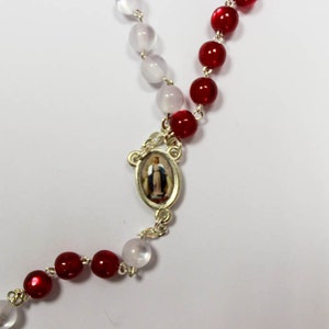 Divine Mercy Rosary Chaplet of Divine Mercy, White and Red Beads, Divine Mercy, Jesus Divine Mercy, Chaplet of Divine Mercy, Jesus Christ image 4