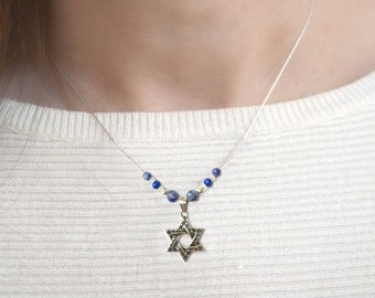 Sterling Silver Star of David necklace, Silver Magen David necklace, Gift from Israel, Made in Israel gift