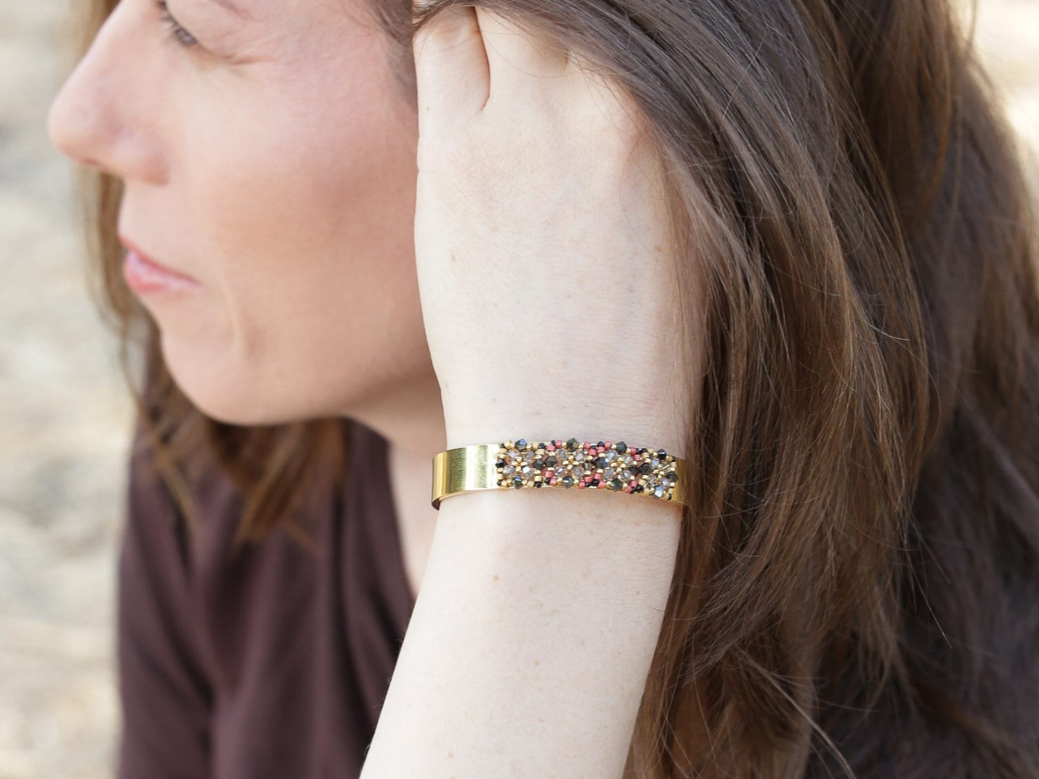 ブレスレット Gold Swarovski Crystal Pearl Cuff Bracelet Only bracelet, White, Rose gold-tone plated | Swarovski
