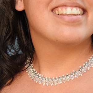 Bruiloft ketting, witte bruids ketting, ketting voor bruiloft, bruiloft sieraden, kristallen bruiloft ketting, Swarovski ketting, bruid ketting