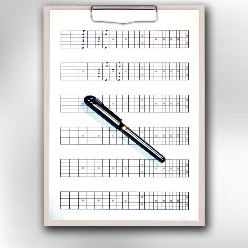 A4 Printable Guitar Blank Fretboard Chart Diagrams. Etsy