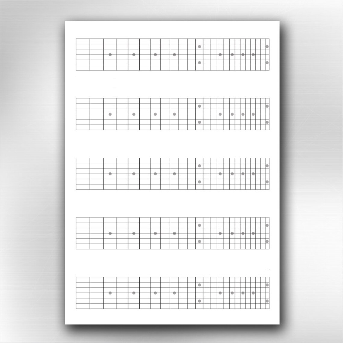 A4 Printable 7 Strings Guitar Blank Fretboard Chart Diagrams. Etsy