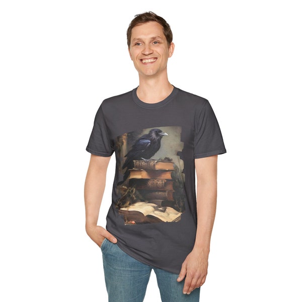 Raven tee shirt, Nevermore shirt, Gothic tee, Edgar Allan Poe shirt, Dark poetry tee, Raven graphic tee, Macabre fashion, Poe fan apparel