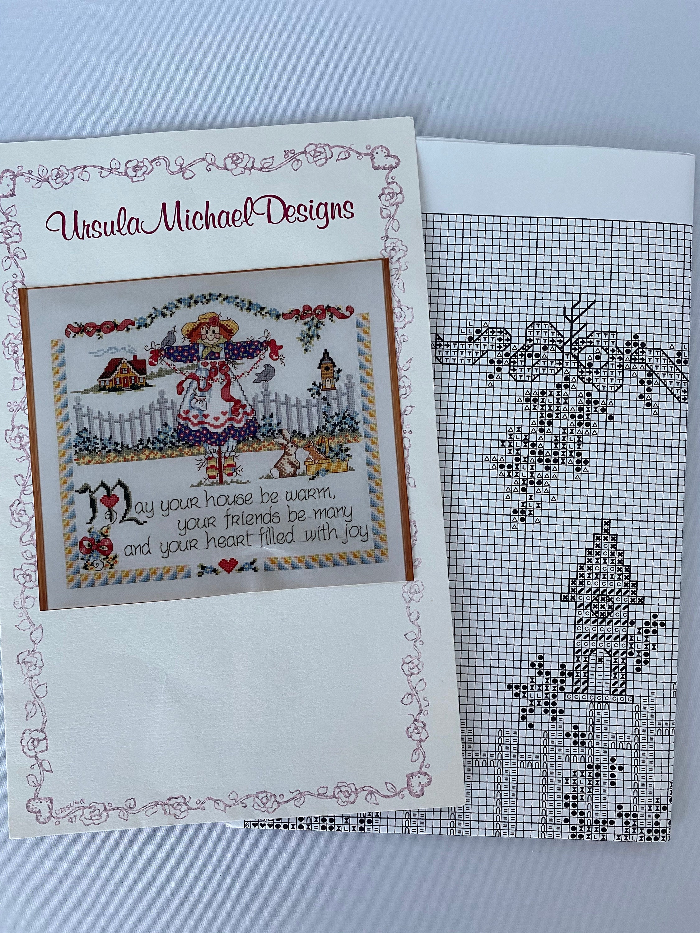 Vintage Cross Stitch Ursula Micheal Designs Joyful Heart Ye Etsy