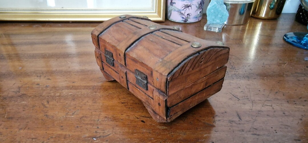Vintage Trinket Box, Wood Trinket Box, Men's Trinket Box, Men's