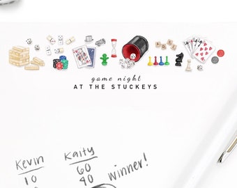 Personalized Game Night Notepad | Custom Family Game Score Keeper