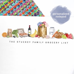 Grocery List Personalized Notepad | Market List | Groceries | Shower Gift | Newlywed | Family Notepad | Shopping List | Meal Planner | Notes