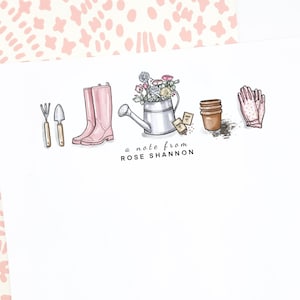 Gardener Personalized Notepad | Gardener Gift | Garden Custom Stationary | Garden Gloves | Watering Can | Garden Lover | Flower Farmer Gift