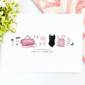 Ballet Personalized Notecard | Professional Dancer Gift | Ballet Instructor | Ballerina | Ballet Gift | Dance Instructor | Dancer Stationery