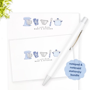 Kitchen Personalized Stationery Set | Baker Gift | Cook Custom Stationary | Chef Gift | Kitchen Notes | Kitchen Aide Mixer | Kitchen Notepad