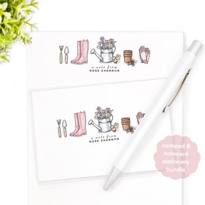 Gardener Personalized Stationery Set | Gardener Gift | Gardener Notepad | Gardener Notecards | Garden Lover | Flower Farmer Gift | Flower