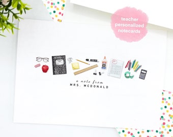 Teacher Personalized Notecards | Teacher Gift | Teacher Stationary | Teacher Thank You | Teacher Appreciation | Teaching Notes | Educator
