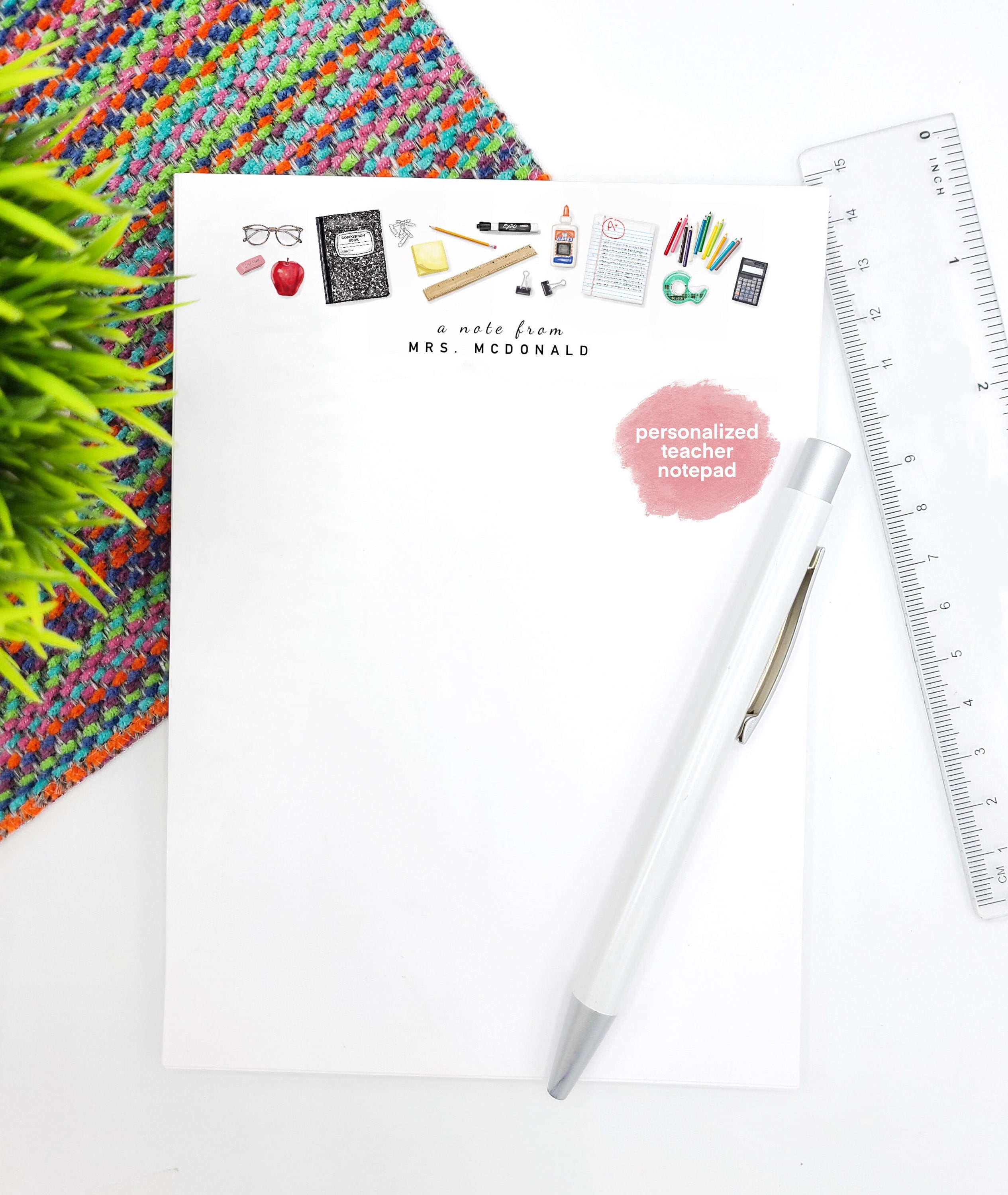 Teacher Personalized Stationery Set | Teacher Gift | Notecard Notepad ...