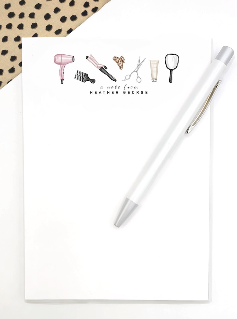 Personalized Hairstylist Notepad | Hair Salon Stationery | Hairdresser Gift image 3