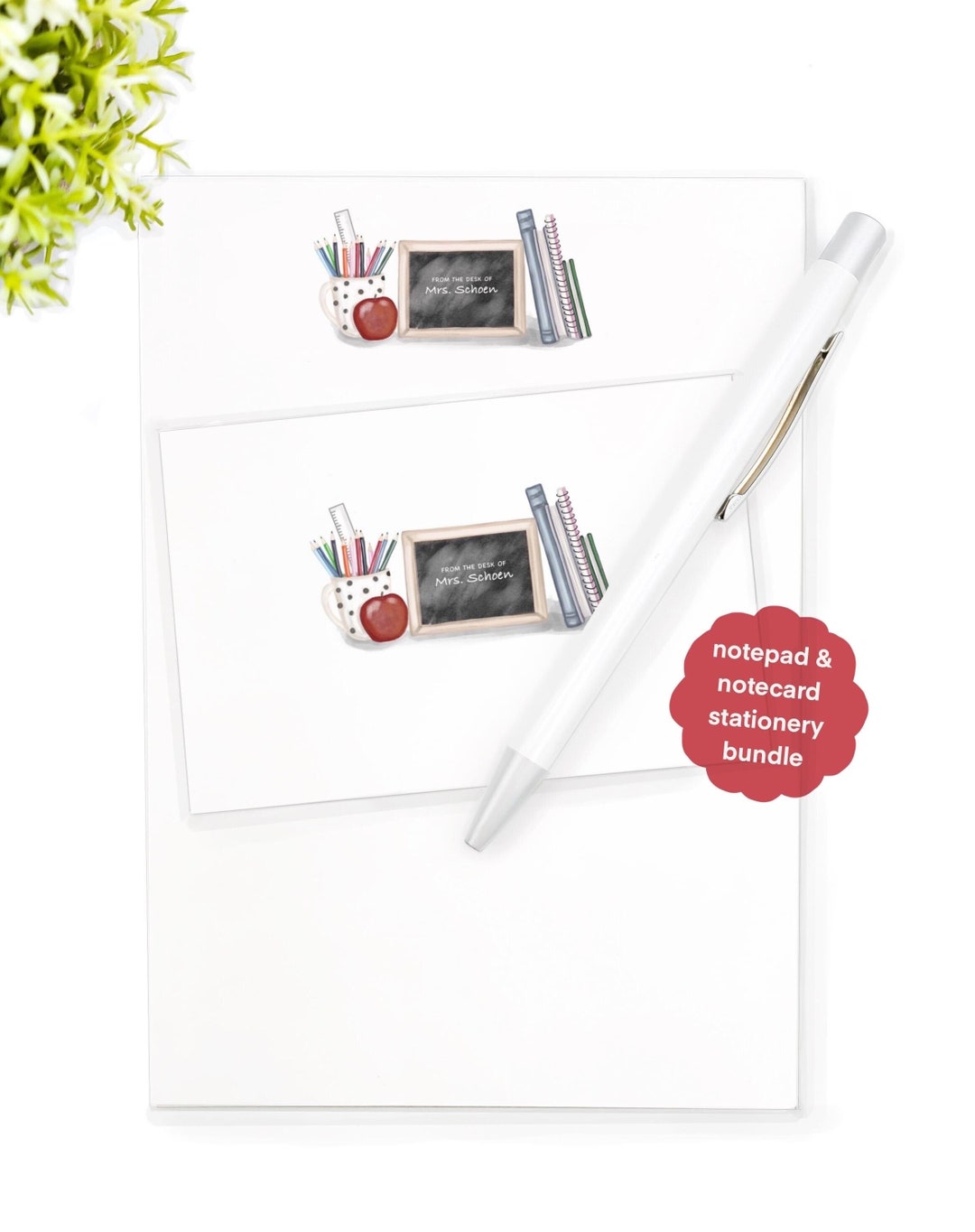 Teacher Personalized Notepad & Notecard Bundle | Teacher Gift | Teacher ...