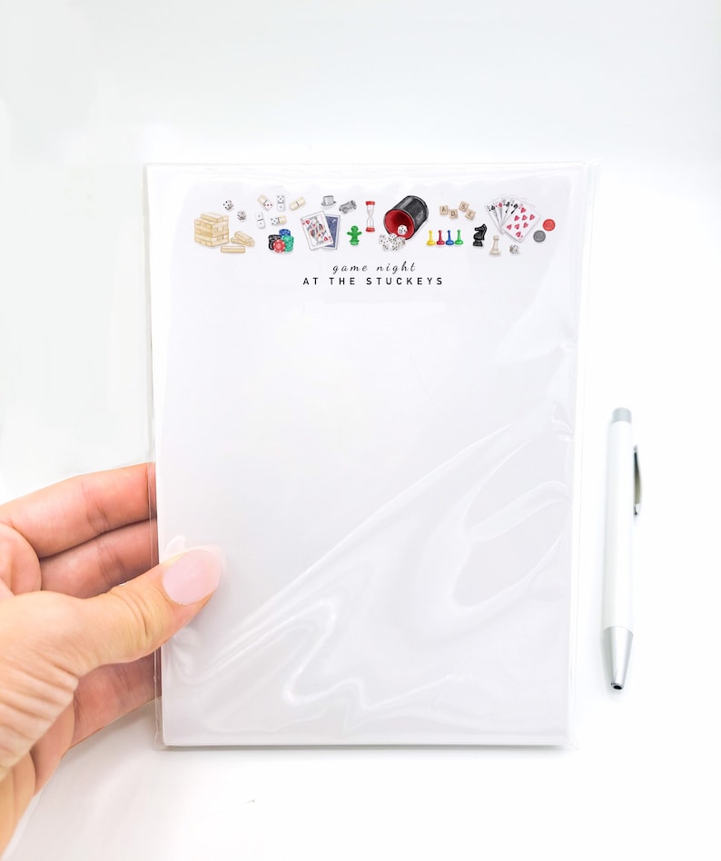 Game Night Personalized Notepad | Game Score Pad | Game Night | Board ...