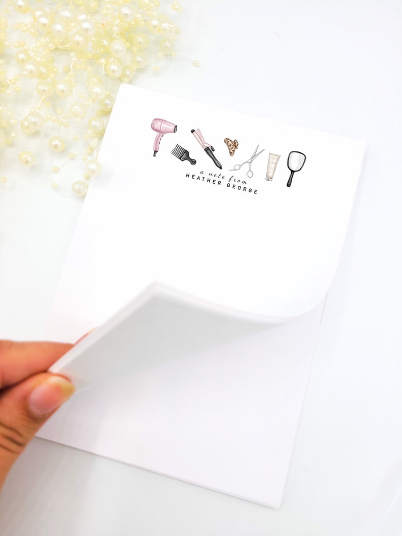Personalized Hairstylist Notepad | Hair Salon Stationery | Hairdresser Gift image 2