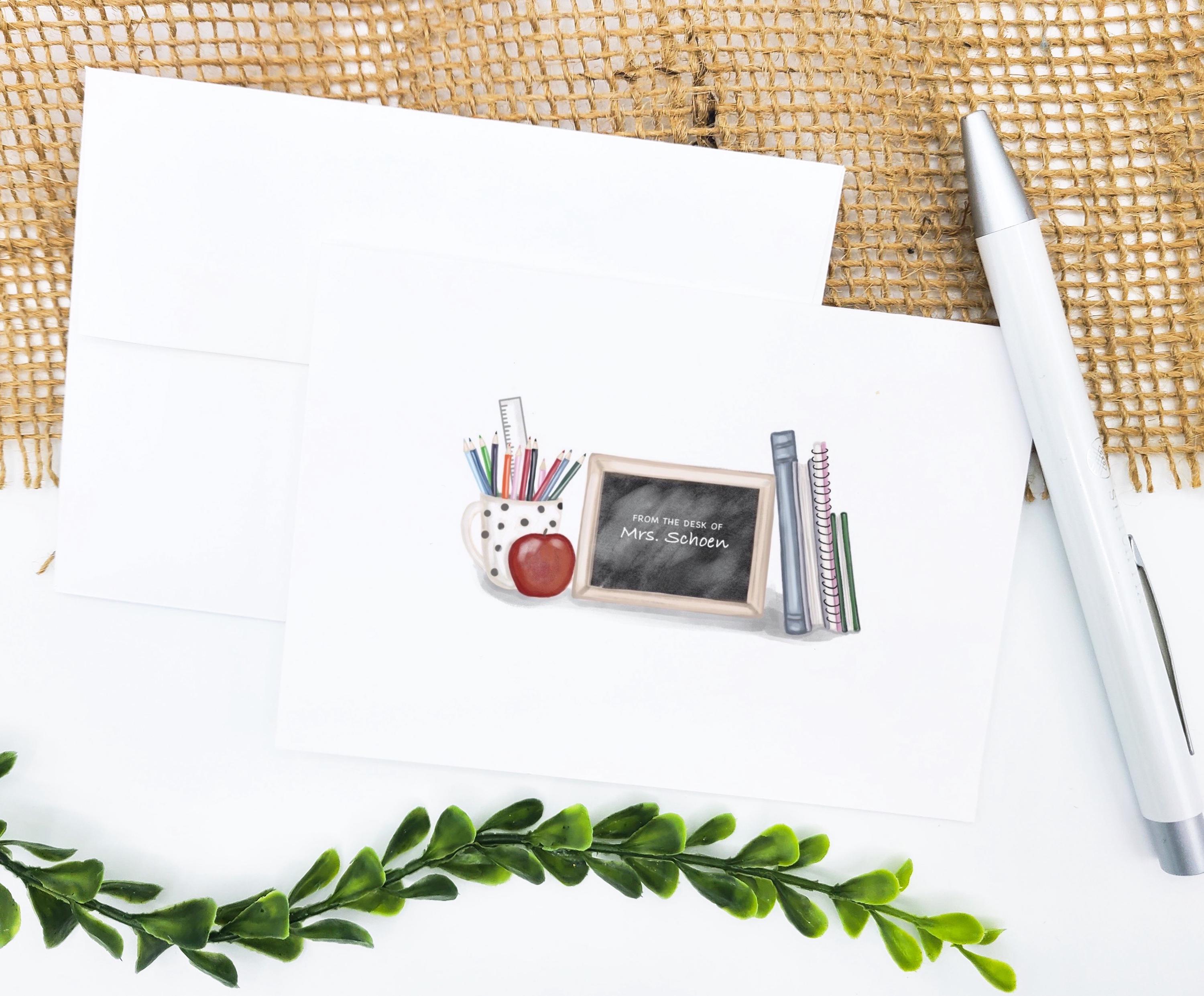 Teacher Personalized Note Cards | Teacher Gift | Teacher Stationary ...