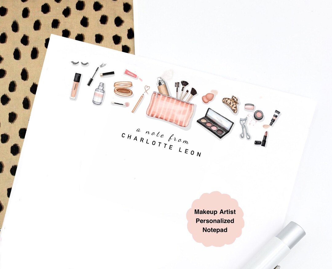 Makeup Theme Notepad Makeup Artist Personalised Notepad, Cosmetologist Gift, MUA ...