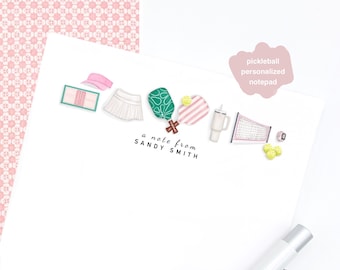 Personalized Pickleball Notepad | Preppy Stationery Gift