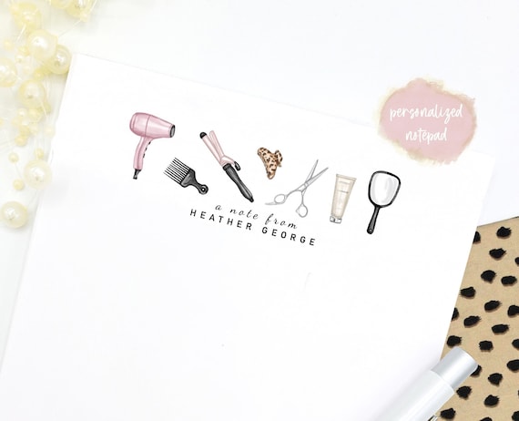 Hairstylist Personalized Notepad | Hairdresser Gift | Beauty Salon Notepad | Cosmetologist | Hairstylist Gift | Beauty School | Beautician
