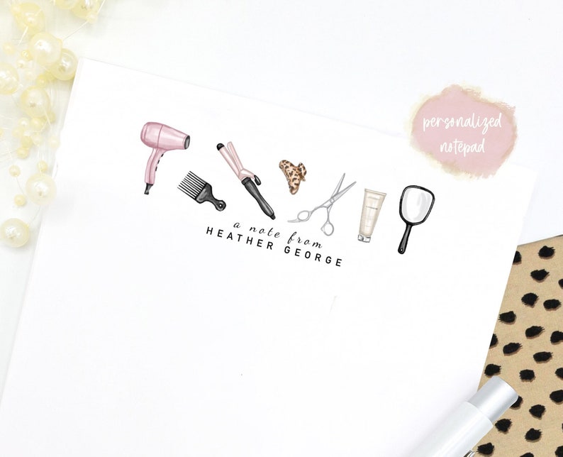 Personalized Hairstylist Notepad | Hair Salon Stationery | Hairdresser Gift image 1