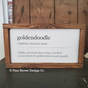 Goldendoodle Definition Wood Sign | Doodle Wall Art | Farmhouse Sign | Table Decor