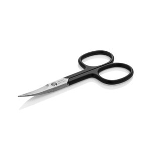 May include: Black handled nail scissors with a curved blade. Made in Italy.