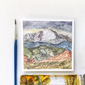 Cartões de felicitações Pikes Peak / Cartão Colorado / Cartões de agradecimento / Cartões de montanha / Cartões da natureza / Conjunto de cartões / Conjunto de cartões de presente de aniversário