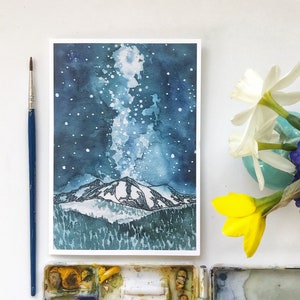 Winter Sopris Aquarell Karte/ Geburtstagskarte / handgemachte Karte / Dankeskarte / Naturkarte / Aquarell Karte / Bergkarte / Colorado Karte