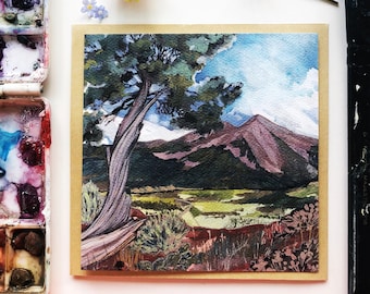 Red Hill Views Card / Mountain Card/ Colorado Card/ Watercolor Card/ Nature Card/ Mt. Sopris/ Western Card/ Desert Card/ Mountain Card