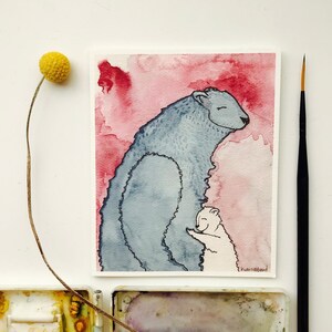 Câlin grand et petit ours / Carte Je t'aime / Carte de remerciement / Carte d'anniversaire / Carte d'ours / Carte Je t'aime / Carte de baby shower