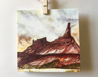 North Six Shooter Greeting Card / Thank You Card / Indian Creek Card / Nature Card/ Utah Card / Watercolor Card